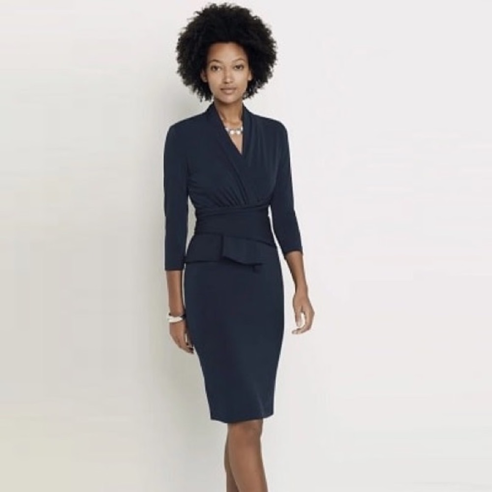 The Fold London Arlington dress wrap v neck wool size 10